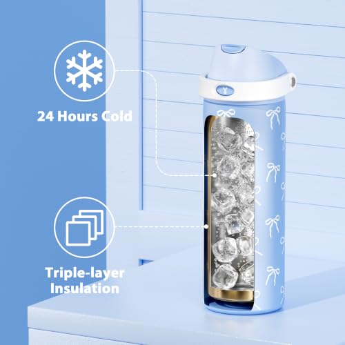 Image of Meoky 24 oz Insulated Stainless Steel Water Bottle for Travel Sports