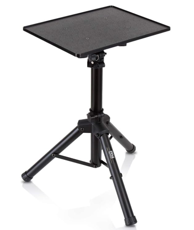 BIG VUE Projector Tripod from 23" to 46", Laptop Tripod Height Adjustable, Laptop Floor Stand with Plate & Speaker Tripod for Office, Home, Stage, Studio, DJ Racks Holder Mount