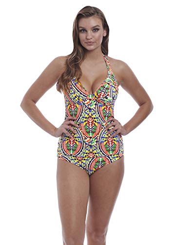 Freya Women's Culture Jam Underwire Halter Tankini Swim Top AS6812, Multi, 34G
