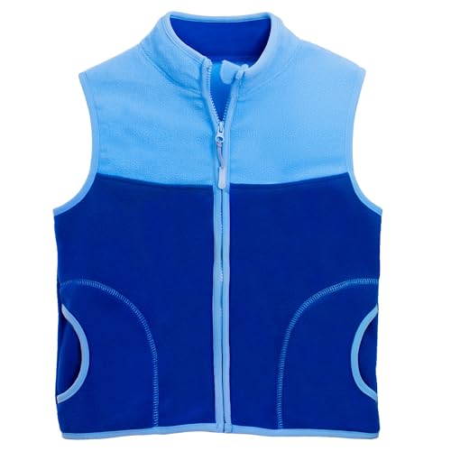 Boys and Toddlers' Polar Fleece Vest,Full Zip Coat Zipper Closure Sleeveless Warm Winter Fall Thicken Puffer Vest