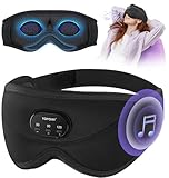 TOPOINT Sleep Mask with Bluetooth Headphones Wireless, 3D Eye Mask for Sleeping Headphones Women Men with Noise Canceling Earbuds, Thin Speaker, Blackout, 15 Hours for Travel, Meditation, CPAP Users