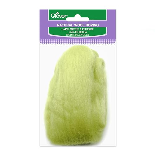 Clover Lime Green Natural Wool Roving .3oz