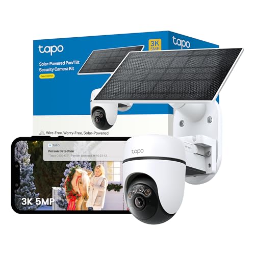 Tapo C630 KIT 3K 5MP Solar Security Camera Outdoor Wireless Security camera Colour Night Outdoor Camera 360AI Detection CCTV IP65 No Hub Required Alexa Google Home Flexible Storage No Monthly fee