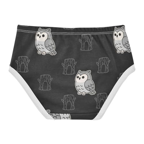 Girls' Underwear Cute Bird Owl Black White Toddle Brief Panties 23014832