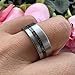 TUTISS 8mm Tungsten Rings for Men Women Genuine Meteorite Chip Inlay Fashion Jewelry Engagement Wedding Promise Band Brushed Finish Comfort Fit Size 10.5