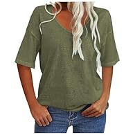 Versatile Styling Companion: This classic crewneck tee is a true wardrobe essential. Its clean, simple design makes it incredibly easy to pair with everything in your closet. Tuck it into jeans for a casual look, knot it with a flowing skirt for a be...