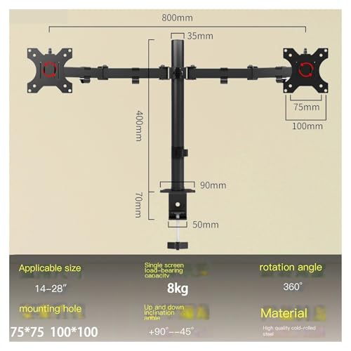 Bras de moniteur rotatif en alliage robuste avec support double - 2