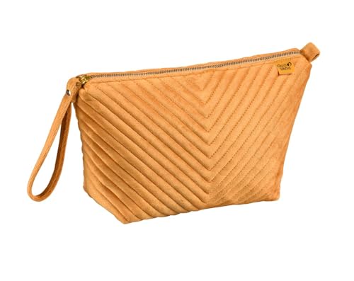 QUO VADIS – Funda – Trapecio – Colette – terciopelo – amarillo mostaza – con correa – 27 x 17 x 8 cm – 1 compartimento (s)