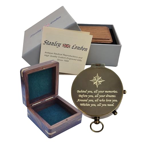 Personalized Antique Brass Pocket Compass with...