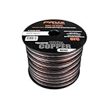 PRV AUDIO 14 Gauge (AWG) Speaker Wire Premium Oxygen-Free Copper - 100 Feet Roll (Black/Grey) Ultra Flex Cable for Car Home Audio Applications
