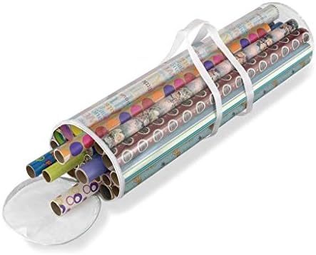 ALAYSTAR Premium Clear Wrap Wrapping Storage Bag Organiser  Space Efficient Strong Durable Xmas Cylinder Wrapping Paper Storage Bag