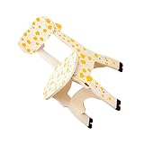 SECFOU Wooden Giraffe Chair ’s Animal Hard Stool Handmade Stackable Furniture Chair Pattern Back Nur