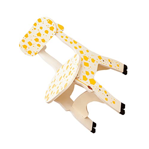 Secfou Wooden Giraffe Chair ’S Animal Hard Stool Handmade Stackable Furniture Chair Pattern Back Nursery Wooden Seat Playroom Finished Early New Education Yellow Wood Wood Nursery Chair #TOP25