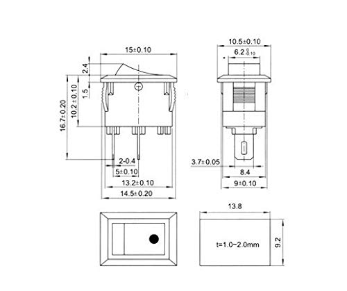 3A 250VAC 15 * 10mm 3P 3T rockey switch/switch