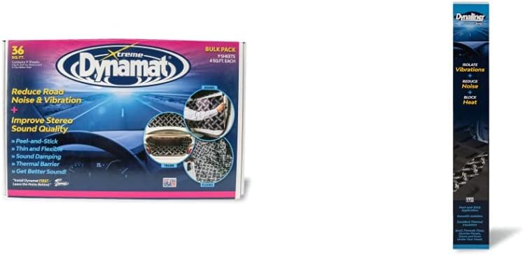 Dynamat 10455 18" x 32" x 0.067" Thick Self-Adhesive Sound Deadener with Xtreme Bulk Pack, (9 Sheets) , Black : Automotive