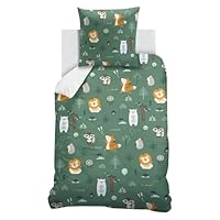 Housse De Couette 140x200 Cm Motif Panda Roux 3D - Microfibre Douce - 3 Pièces (Housse + 2 Taies 65x65) - Fermeture éclair