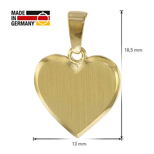 trendor Gravur-Anhänger für Damen Gold 585/14 K Herz mit Namen inklusive Wunsch-Gravur 08613 – Bild 5