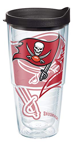 Tervis Made in USA Double Walled NFL Tampa Bay Buccaneers Insulated Tumbler Cup Keeps Drinks Cold & Hot, 24oz, Genuine