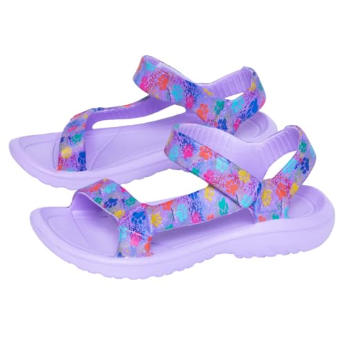 Paw Print Lightweight Anywhere Sandals Adjustable EVA Strap Water Friendly Quick Dry Walking Beach Shoes for Women