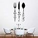 Naklejki na ścianę,Wystrój kuchni Wymienny przybory kuchenne Naklejki Widelec Łyżka Nóż Zabytkowe Narzędzia Projektowanie wnętrz Art Kalkomanie Kuchnia Vinyl Art 42 * 72Cm