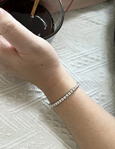 Imolove Moissanite Tennis Bracelet For Women Sterling Silver Wedding Bracelets For Brides Stacking Dainty Bracelets With 18K White Gold Plated-17 #TOP5