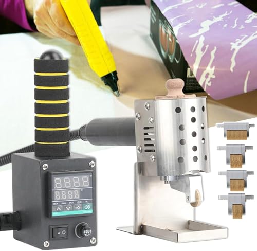Image of Handheld Hot Melt Glue Dispenser,Commercial adhesives Heating Machine with Digital Display - Temperature Controllable 50-220℃/Optional 50ml or 150ml Barrels,with 4 Sized Rollers(50ml)