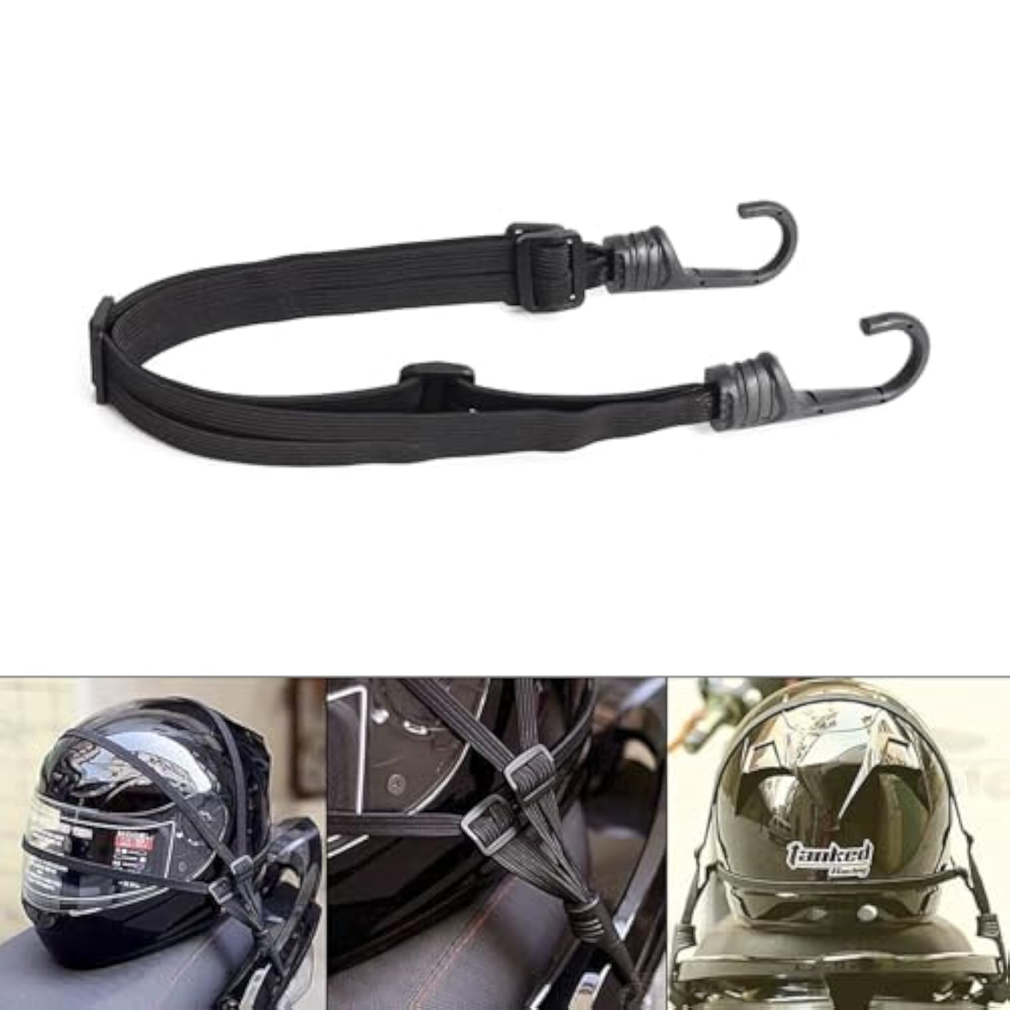 Heavy-Duty Retractable Helmet & Luggage Elastic Rope Strap