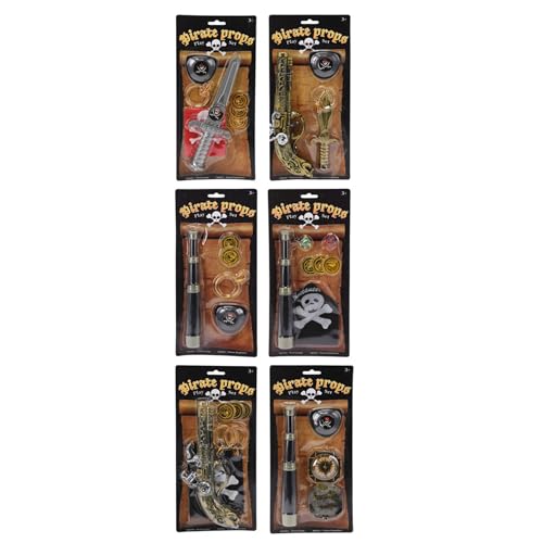WELL HOME MOBILIARIO & DECORACIÓN WH14754 Piratenwaffensets mit 6 Artikeln. Zufällig, 15x3x31,5