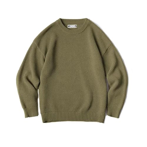 Pullover Sweater Mens Retro Heavy Pineapple Grain Thick O Neck Knitted Oversize Streetwear Casual Comfortable Warm4