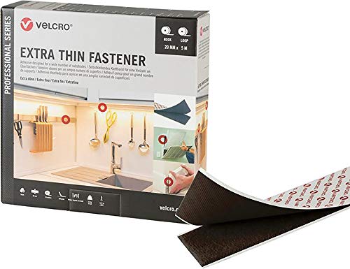 VELCRO® Nastro adesivo di chiusura extra sottile 20 mm x 5 m nero