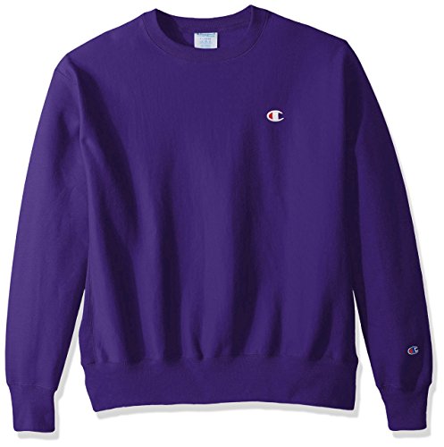 Champion LIFE Men's Reverse Weave Sweatshirt,Purple/Left Chest 