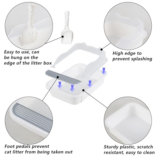 Caja de arena para gatos Mediana Morcte con pala blanca miniatura 3