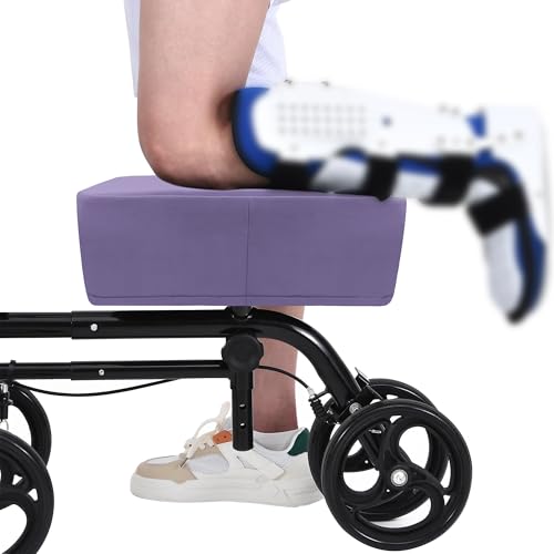 SPRING SEAON Cooling Knee Scooter Pad Cover Memory Foam Cushion for Pain Relief Breathable Padding for Summer Fits Most Knee Walkers(Purple)