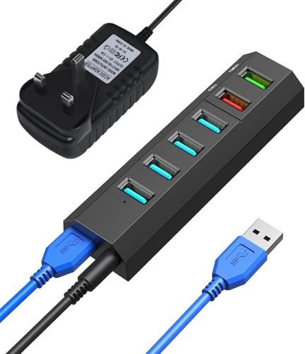Vansuny 6-Port USB 3.0 Hub with Power Adapter
