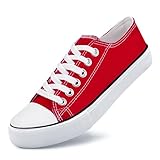 Unisex Low Top Lace Up Casual Canvas Shoes for Women and Men, Comfortable Lightweight Classic Fashion Sneakers Popular 2025, Zapatillas Casual De Lona De Moda para Hombre Y Mujer Red
