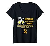 donna infanzia cancro consapevolezza mese t shirt regalo giallo nastro maglietta con collo a v