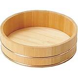 j-pure hitomi Wooden Sushi Oke Rice Mixing Tub with Copper Hoop Hangiri Handai Made of Sawara Cypress Made in Japan (2gou 9.45)