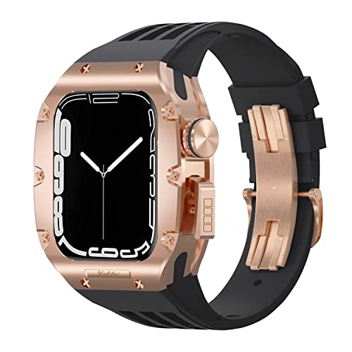 Kit Modification Luxe en Titane pour Apple Watch 45mm et Bracelet Fluorocarbone