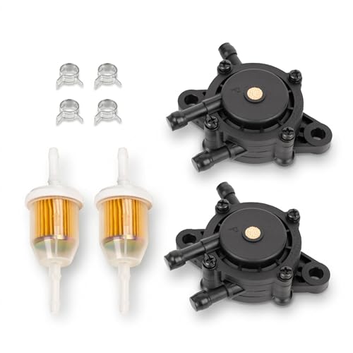Canamax Fuel Pump 808656 808492 with Fuel Filter - Compatible with Kawasaki 491922 691034 692313 Kohler 49040-7001 BS 24 393 04-S 24 393 16-S Honda 16700-Z0J-003 GX620 LTX1046VT LTX1050VT Lawn Mower