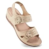 FUDYNMALC Sandals for Women Orthopedic Shoes: All-Day Comfort Summer Walking Wedges 2026 - Platform Sandals with Adjustable Hook Loop for Casual Dressy