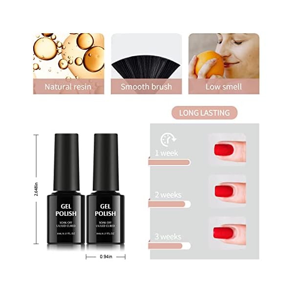 TOMICCA UV Gel Nagellack-Gel Shellac Nagellack Set – Bild 4