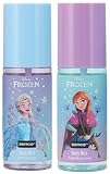 Disney Frozen Elsa & Anna Parfum Body Spray Set de 2 (Frutas y Vainilla), Vegan Beauty Body Mist, idea de regalo, vainilla Body Spray Sence (2 x 100 ml)