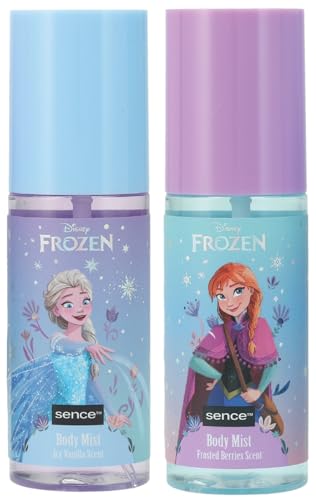 Disney Frozen Elsa & Anna Spray corpo 2 pezzi (Frutta & Vaniglia), Vegan Beauty Body Mist, Idea regalo profumata, Spray corpo alla vaniglia Sence (2 x 100ml)