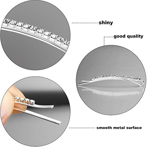 Tecunite TECUNITE-HAIR CLIPS-01 16 Pieces Rhinestone Bobby Pin Metal Hair Clips Clear Crystal Hair Pin Decorations thumb #2