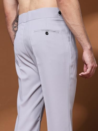 Image of Gurkha Pants for Men | Trouser for Men | Formal Pant | Classic Button | Bell Button High Waist Pleated Casual Trousers | Flared Leg Pants for Office Smart Casual Travel Party