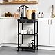 Mind Reader Bar Cart, Rolling, Utility Cart, 3-Tier, Coffee Cart, Bathroom, Kitchen, Plastic, 20 L x 15 W x 34.5 H, Black