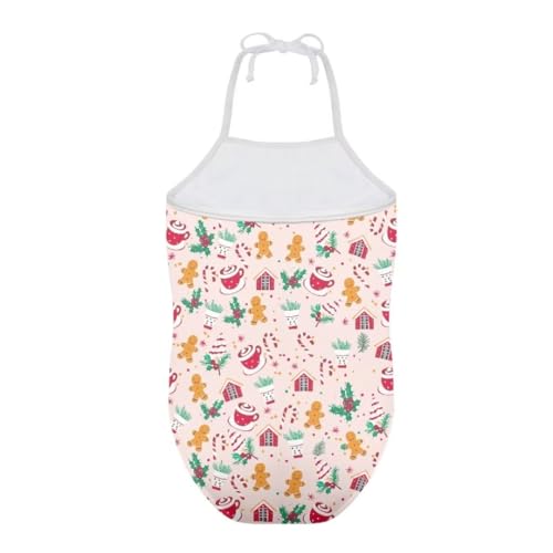 Image of Christmas Girls One-Piece Swimsuits Beach Halter Swimwear Bathing Suit for 3-10 Years