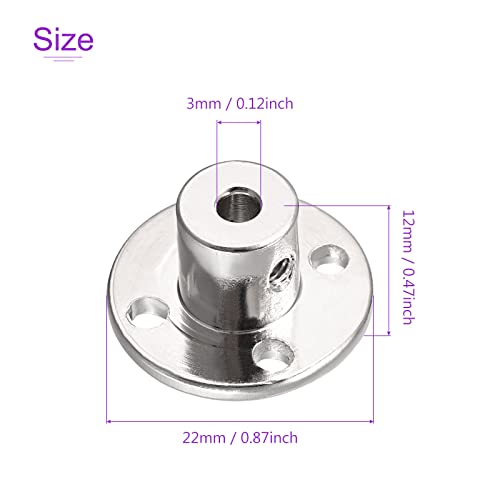 DMiotech 4 Pack 3mm Innen Durchmesser H12xD10 Flansch Kupplung Anschluss Starre Leitfaden Welle Unterstützung Kuppler Welle Kupplung mit Schrauben für DIY RC Modell Motoren Silber