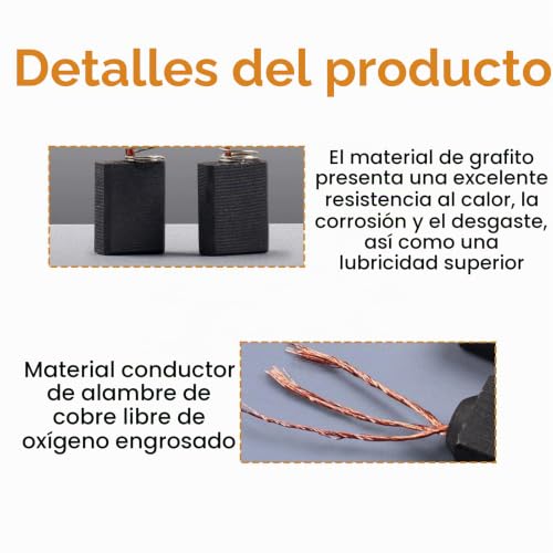 Miniatura 3 de Set De 30 Cepillos De Carbón De Repuesto Para Herramientas Eléctricas, Compatible Con Taladros, Sierras Y Amoladoras, Incluye 10 Tamaños Diferentes Para Diversas Aplicaciones