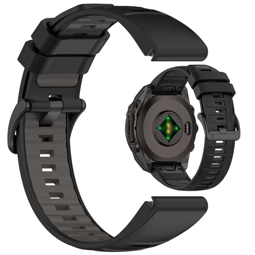 AWADUO Garmin Fenix 8 Pro Microled 51mm/8 Pro Amoled 51mm�Ή� �����p�V���R���r���v�o���h �\�t�g�ŏ�v(26mm/�u���b�N+�O���[)